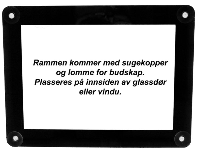 Dørskilt A3 svart