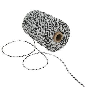 Hovedbilde Bomullsgarn sort/hvit 100m