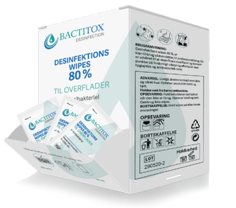 Wipes overflatedesinfeksjon 80% display 100 stk.