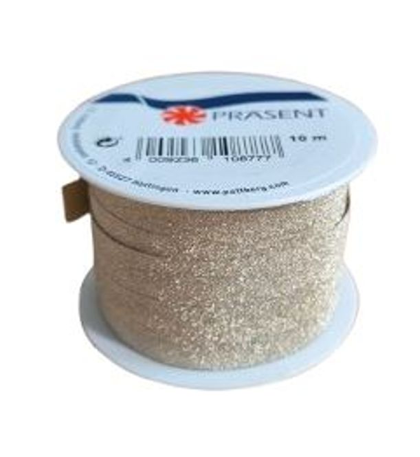 Hovedbilde Gavebånd 10mm x 10m sand glitter