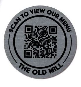 Hovedbilde Plate med QR kode meny 50mm 10 stk.