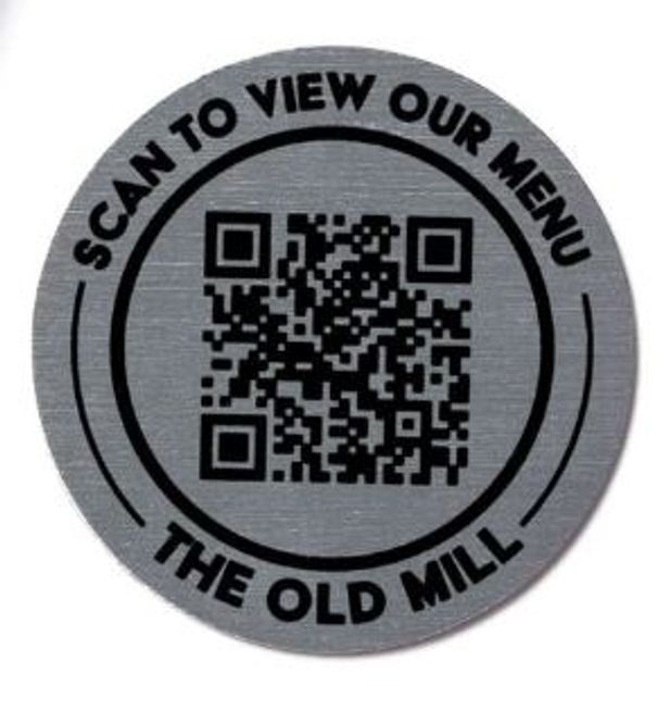 Hovedbilde Plate med QR kode meny 50mm 10 stk.