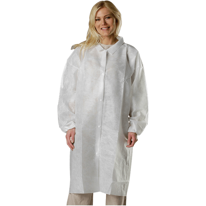 Hovedbilde BESØKSFRAKKER NON WOVEN HVIT One size 100 stk.