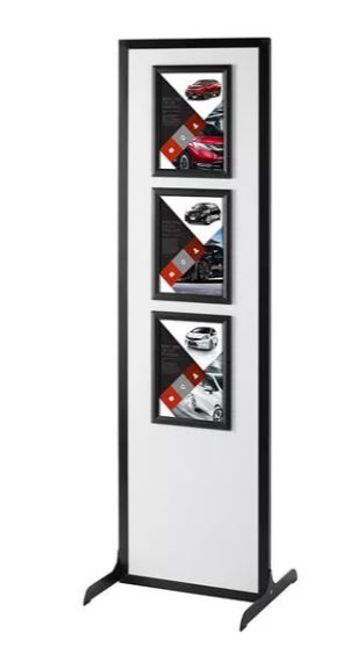 Hovedbilde Plakatdisplay med 3xA4 rammer sort