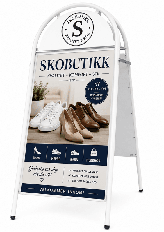 Gatebukk Expo Gotik  50x70cm hvit