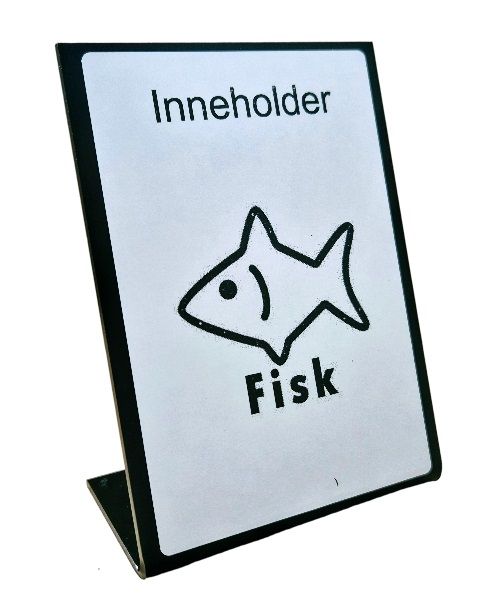 Skilt A7 (74x105mm) med allergenmerking 5 stk.