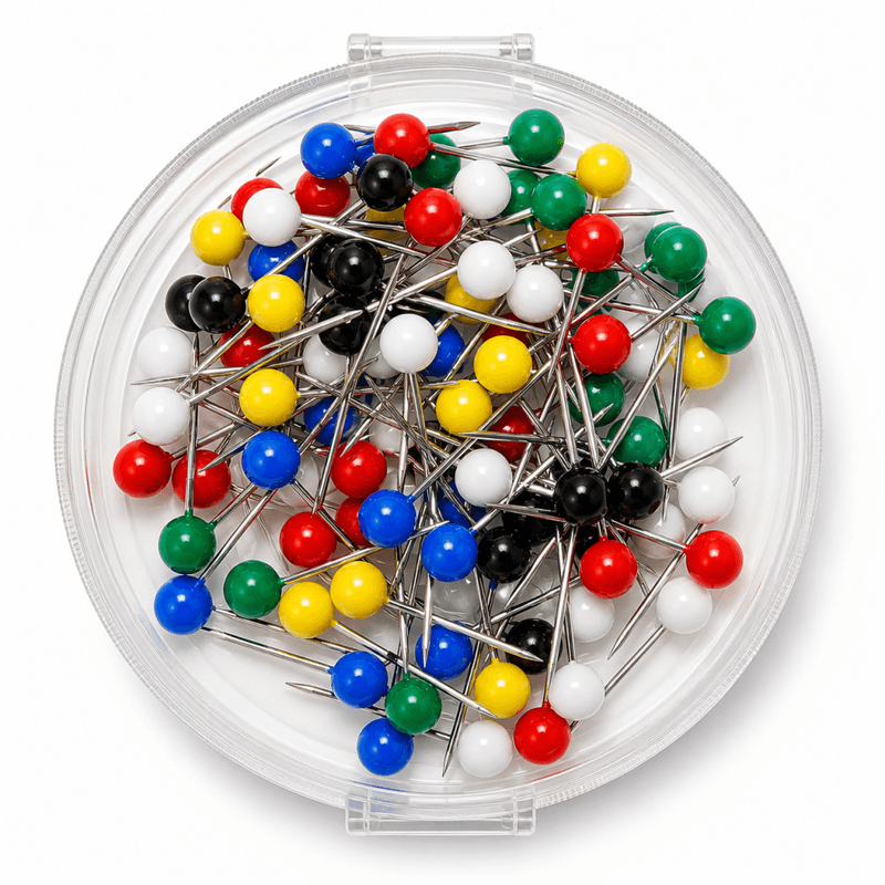 Kartnåler 15 mm – 100 stk assorterte farger