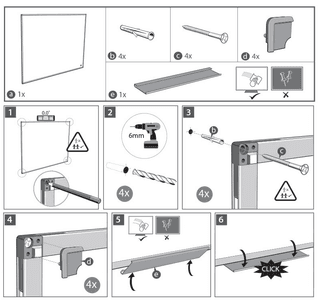 Whiteboard emaljert 900x600 mm