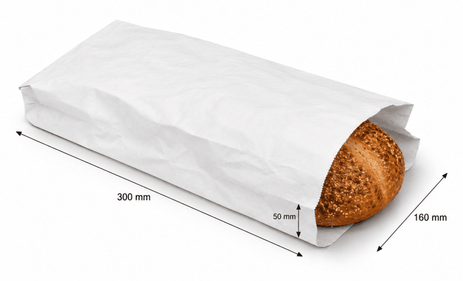 Hovedbilde Papirpose hvit 1,5 kilo 16x30cm 1000 stk.