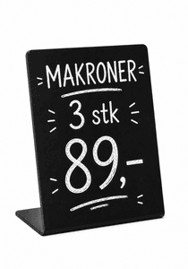 Prisskilt sort A6  3stk.