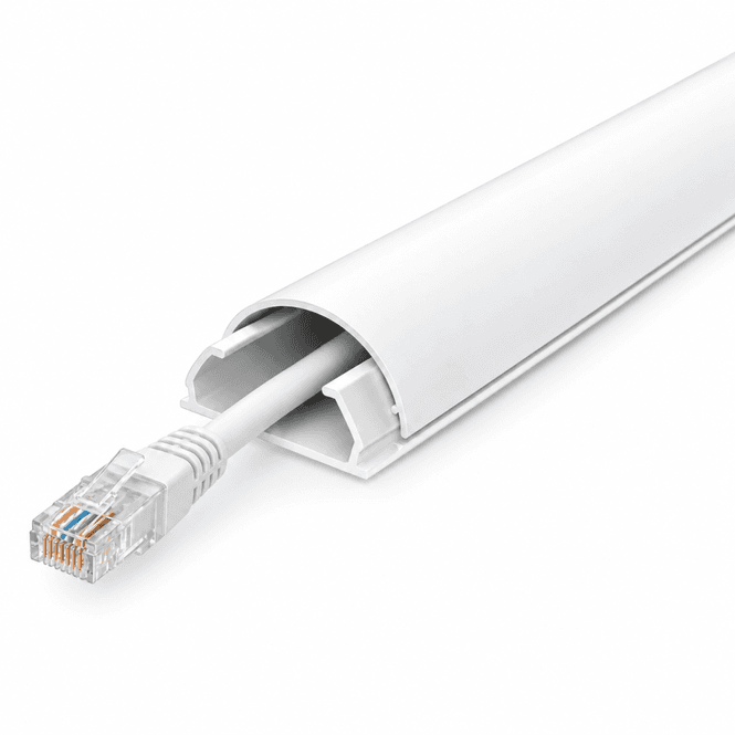 Hovedbilde Kabelkanal vegg/gulv 18mm x 75cm Aluminium hvit