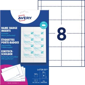 Hovedbilde Innsatser for navneskilt 60x90mm 160 stk.