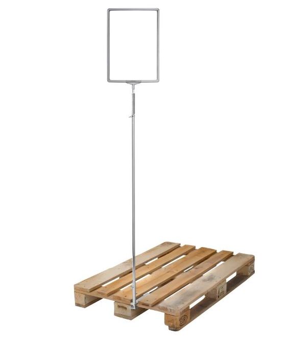 Hovedbilde Palleskiltholder med A3-ramme – transparent ...