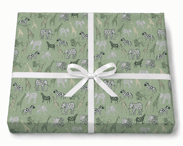 Gavepapir Safari Grønn 57cm x 150m