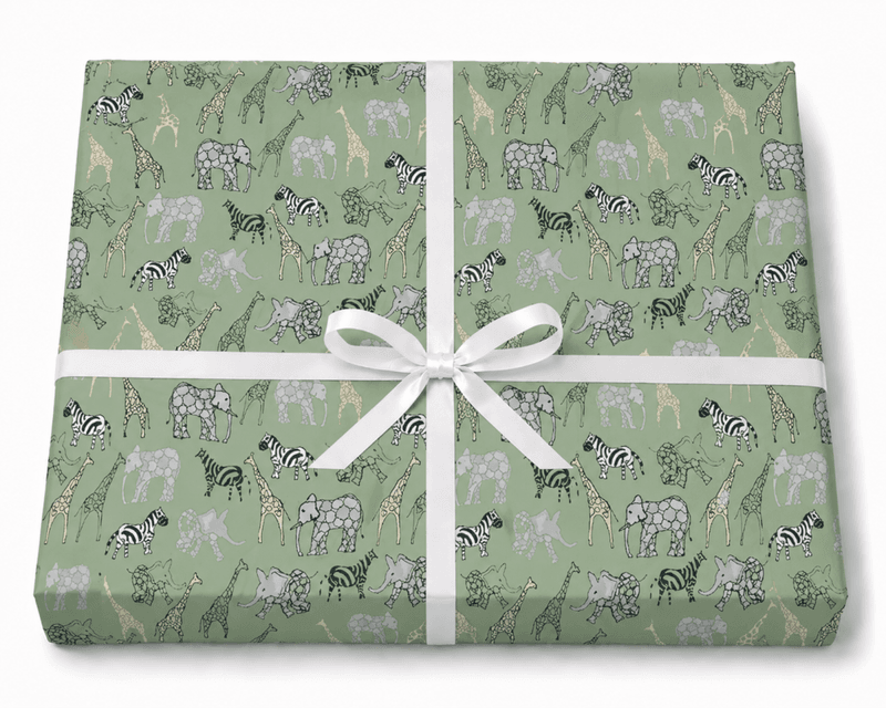 Gavepapir Safari Grønn 57cm x 150m
