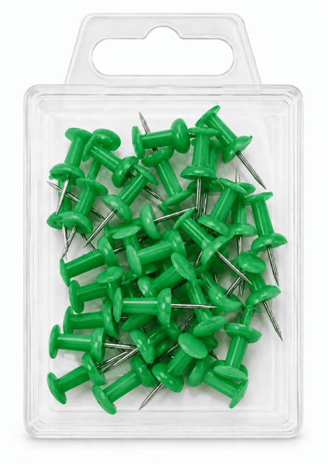 Hovedbilde Kartnåler Push-Pin 23 mm – 30 stk grønn