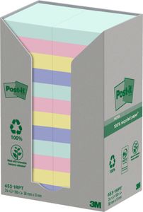 Post-it Recycled mix colors 38x51 100ark x 24 stk.
