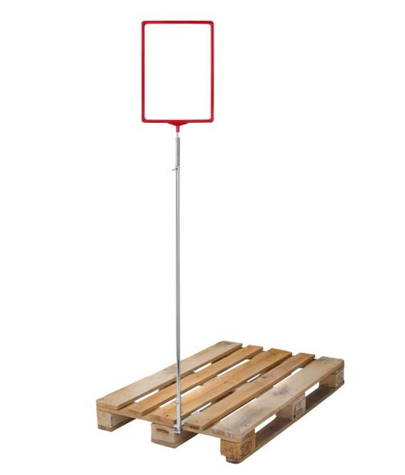 Hovedbilde Palleskiltholder med A3-ramme – rød 1,3 - ...
