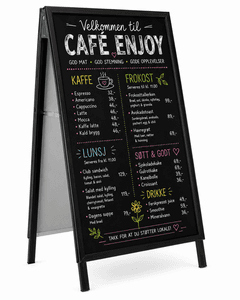 Gatebukk Blackboard 50x70 cm – med regnbeskyttende frontplast 