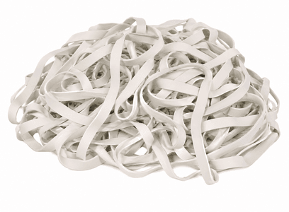 Gummistrikk hvit 180x10mm 1000g  (215 stk)