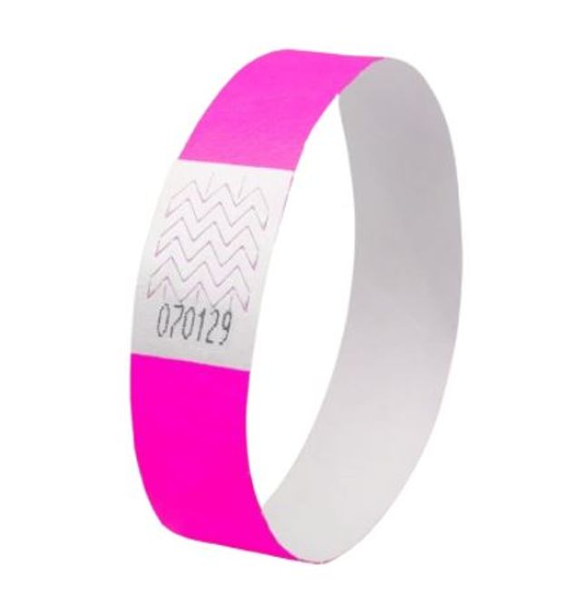 Hovedbilde Festivalarmbånd rosa Tyvek 500 stk.