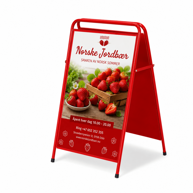 Gatebukk expo sign 50x70 cm rød